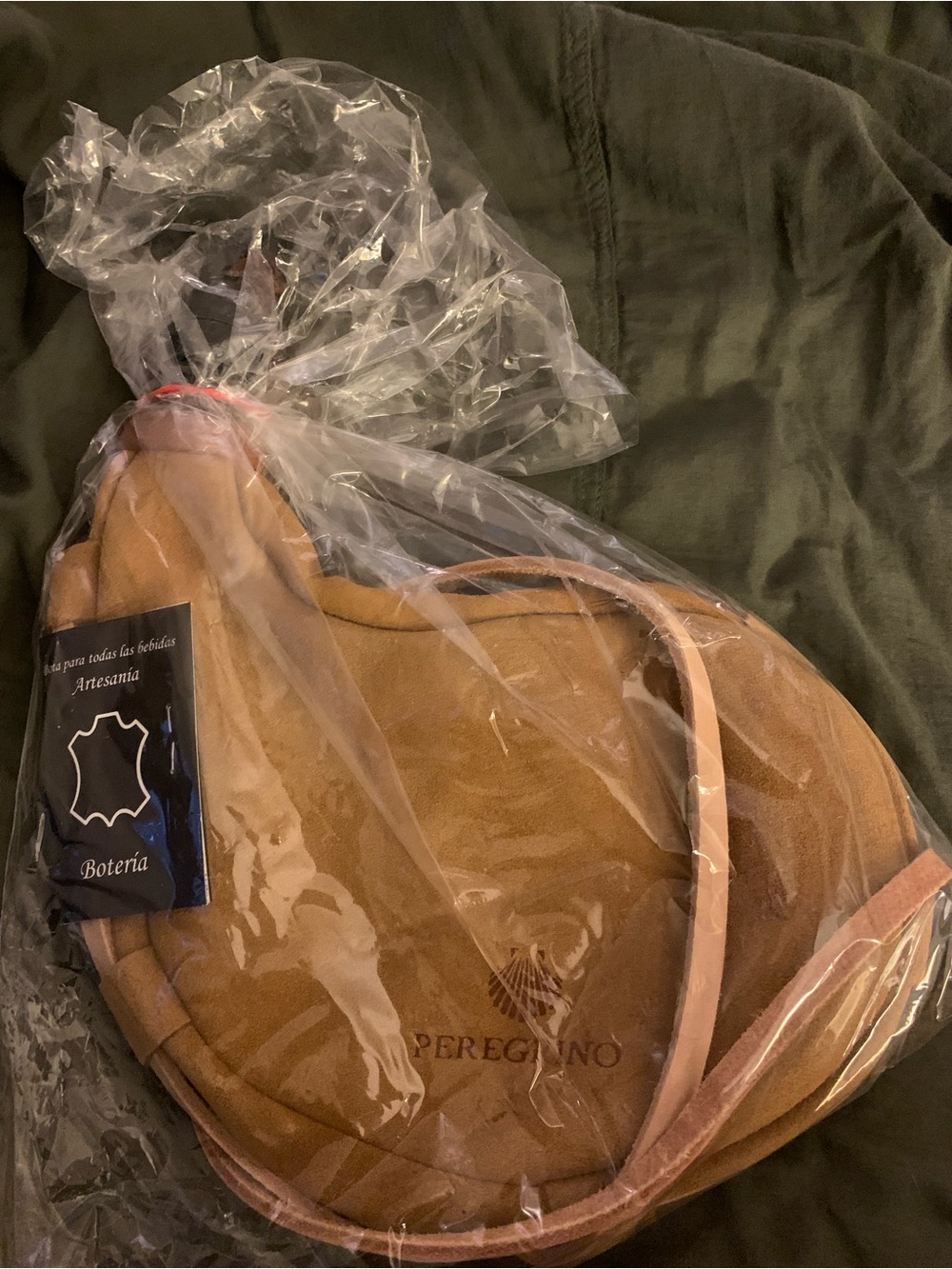 Peregrino Suede Saddle Bag in Camel Brown